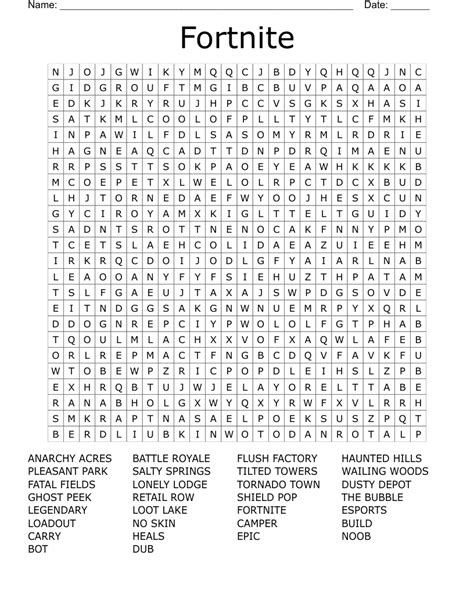 Fortnite Word Search Free Printable Word Search Maker