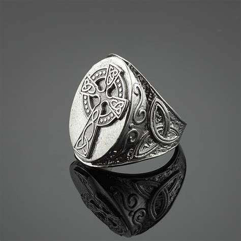 Celtic Ring Sterling Silver Celtic Cross Trinity Knot Ring At