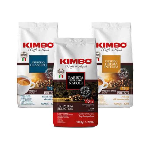 Set Kimbo granos de café Classico Espresso Napoli Crema Intensa 1 kg x 3