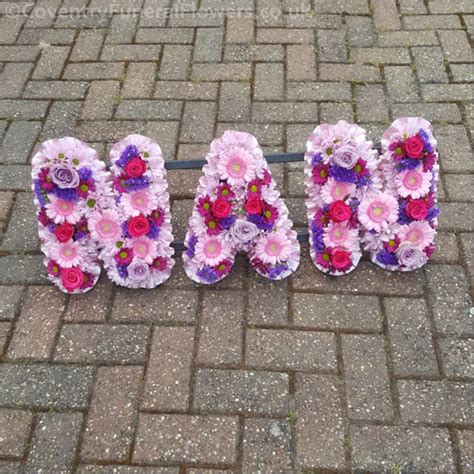 Nan Named Letter Tribute Pink Coventry Funeral Flowers