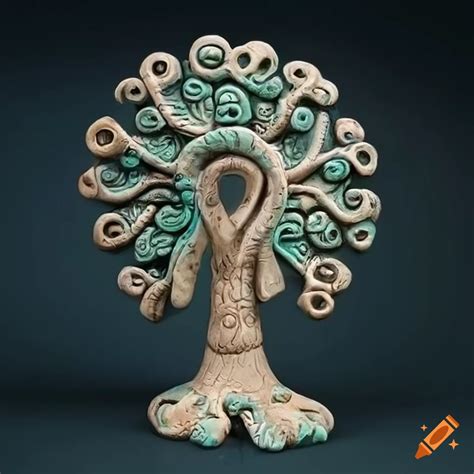 Intricate Ceramic Mayan Tree Of Life On Craiyon