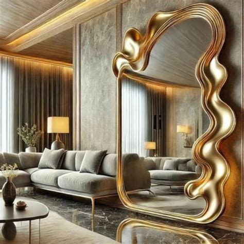 Grand Miroir Design Doré Sculptural Oria | Miroir France