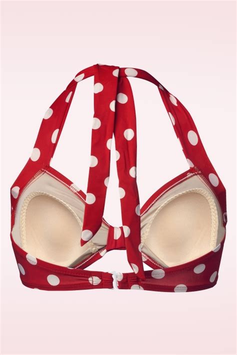 Esther Williams S Classic Polka Bikini Top In Red And White Shop At