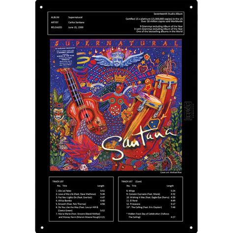 Iconic Concepts Santana Supernatural Album Cover Tin Sign 2M-S01-2001 ...