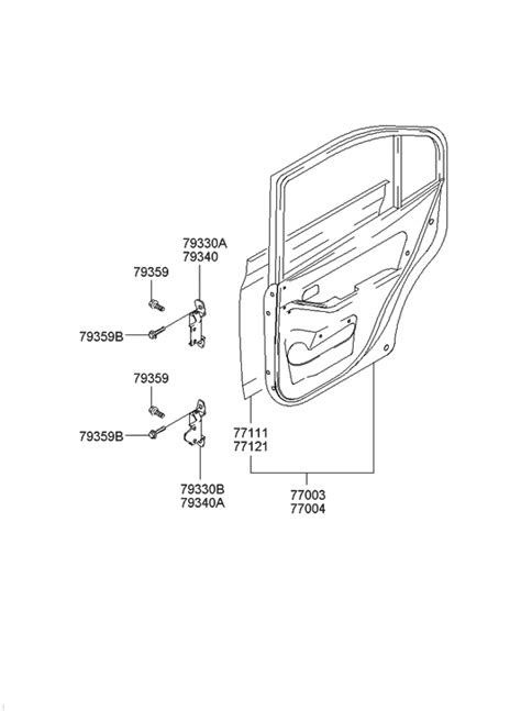 77111 2D010 Genuine Hyundai Panel Rear Door Outer LH