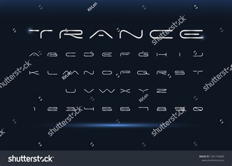 Modern Font Futuristic Vector Alphabet Wide 스톡 벡터로열티 프리 1391745809