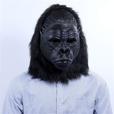 Halloween Chimpanzee Full Face Cosplay Mask Black