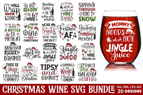 Funny Christmas Wine Glass Svg Bundle Graphic By Craftart · Creative