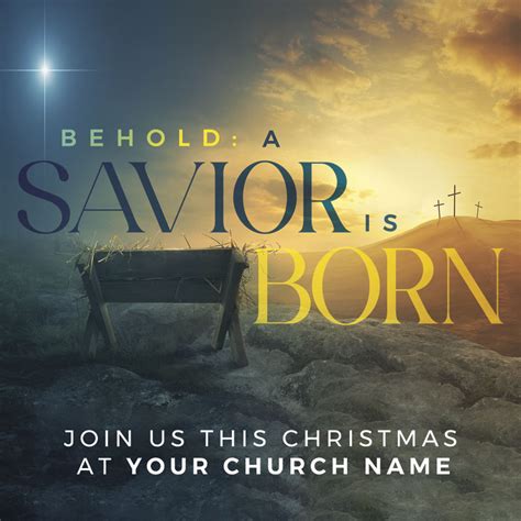 Behold A Savior Is Born Invitecard Church Invitations Outreach