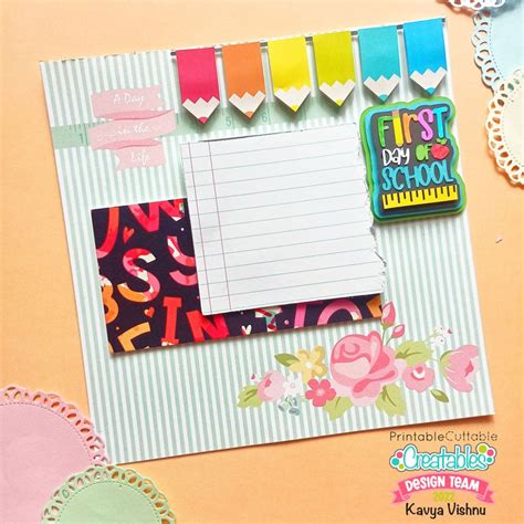 Cute First Day Of School Scrapbook Page