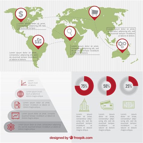 Free Vector | Business infographic with map