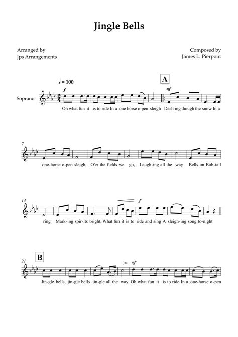 Jingle Bells For Choir In Ab Major Arr Jps Arrangements By James