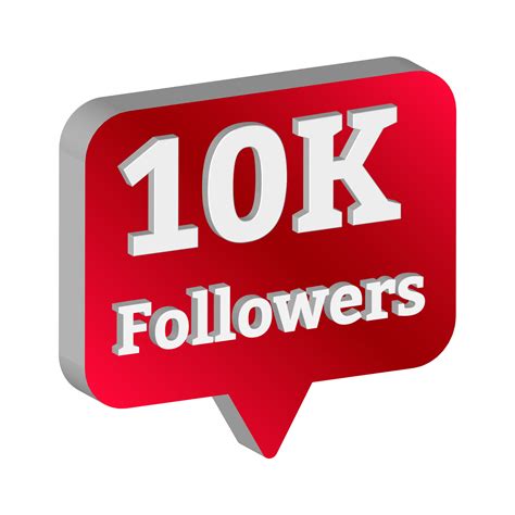 10k Followers Button Collection Social Media Follower Button With Red