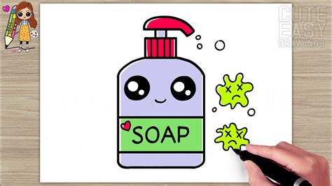 How To Draw A Cute Handwashing Soap Easy Drawings Step By Step Youtube