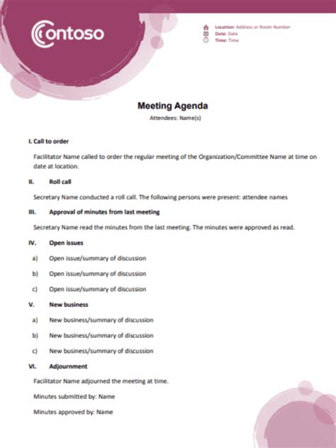 Printable How To Write A Meeting Agenda For Conference Calls Meeting Invite With Agenda Template ...