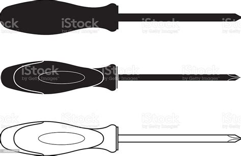 Screwdriver Black And White Vector Icon Stock Illustration Download