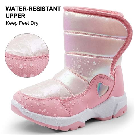 Harvest Land Toddler Girls Snow Boots Kids Winter Warm Boots Waterproof