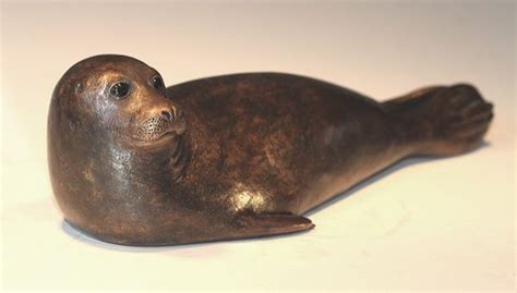 Harbour Seal Swantje Little Reclining Watching Statue By Ernst