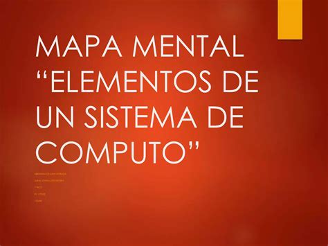 Mapa Mental Elementos De Un Equipo De Computo PPT