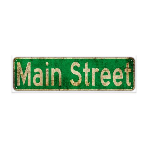 Main St Street Sign Rustic Vintage Retro Metal Decor Wall Shop Etsy