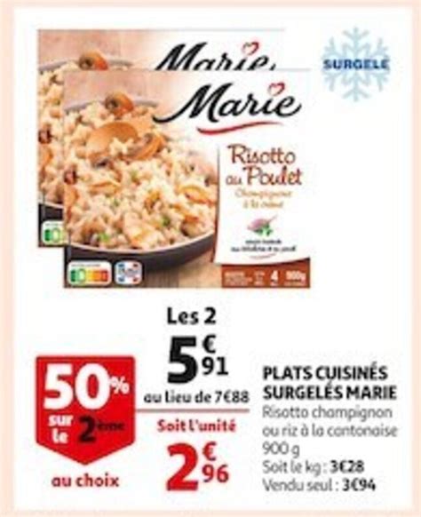 Promo Plats Cuisin S Surgeles Marie Chez Auchan Supermarch