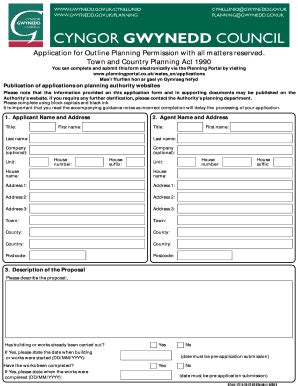 Fillable Online Planningportal Gov Application For Outline Planning