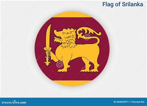 High Detailed Flag Of Srilanka National Srilanka Flag Asia Stock