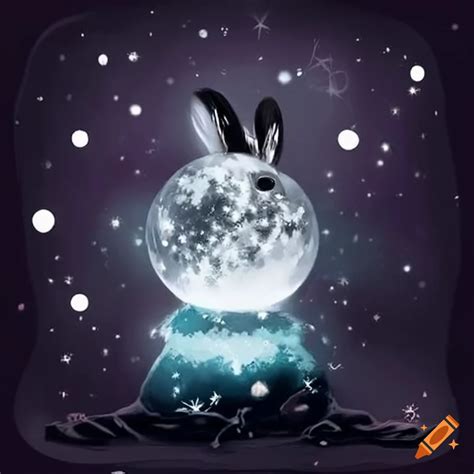 Winter Bunny Discovering A Magical Crystal Ball On Craiyon