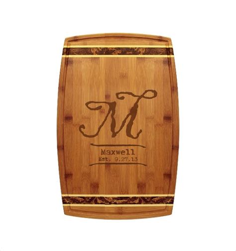 Personalized Rustic Monogram Cutting Board 18 X 11 Marbled Totally ...