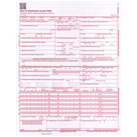 Insurance Claim Form 1500