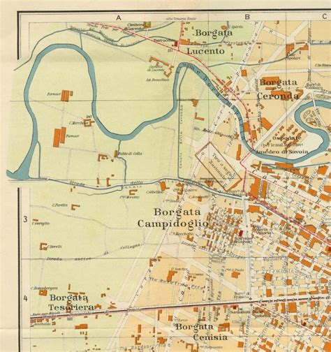 Pianta Guida Della Città Di Torino 1915 Particolare Museotorino