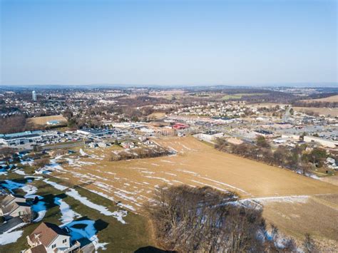 Aerial of Homes and Farmland in Red Lion, Pennsylvania in York C Stock Photo - Image of colorful ...