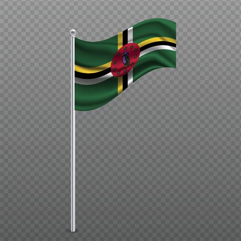 Dominica Waving Flag On Metal Pole 3311092 Vector Art At Vecteezy