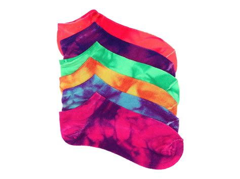 Mix No 6 Tie Dye Womens No Show Socks 6 Pack Tie Dye Women Tie Dye No Show Socks