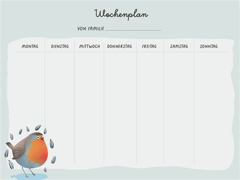 Wochenplan Zum Selbst Ausdrucken In Verschiedenen Designs