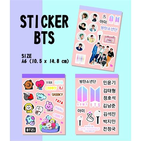 Jual Sticker BTS BT21 Shopee Indonesia