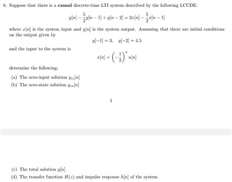 Solved Y N −25y N−1 Y N−2 2x N −25x N−1 Where X N Is The