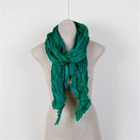 Charpe De Soie Bouriff Vert Meraude Foulard En Soie Etsy France