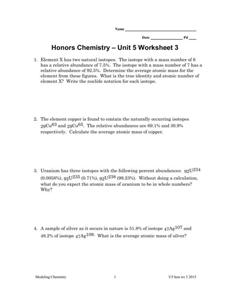 Chemistry Unit 5 Worksheet 3 Printable Word Searches