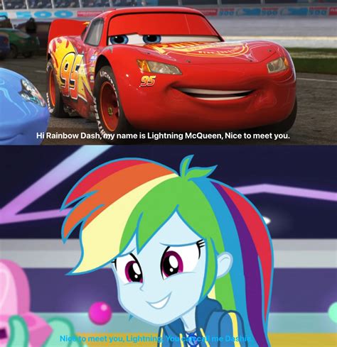 Lightning Mcqueen Meets Rainbow Dash Eg By Jacksontormbaymaz On