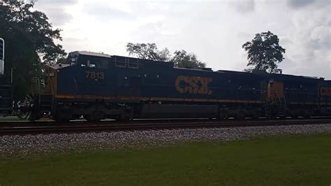 CSX Dash 8 7813 Trails 2nd On Northbound Mixed Freight At Folkston