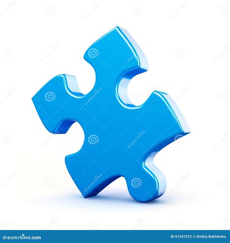 Single Blue Puzzle Piece Isolated Stock Illustration Image 41241072