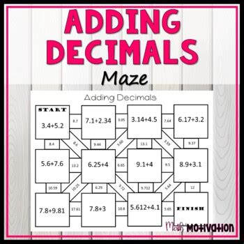 Adding Decimals Maze By Math And Motivation Teachers Pay Teachers