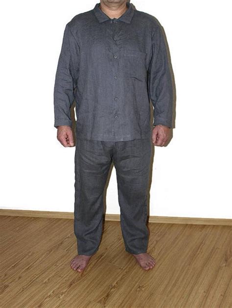 Mens Linen Pajamas Set Xs 4 Xl Pj Mens Lounge Pants Etsy