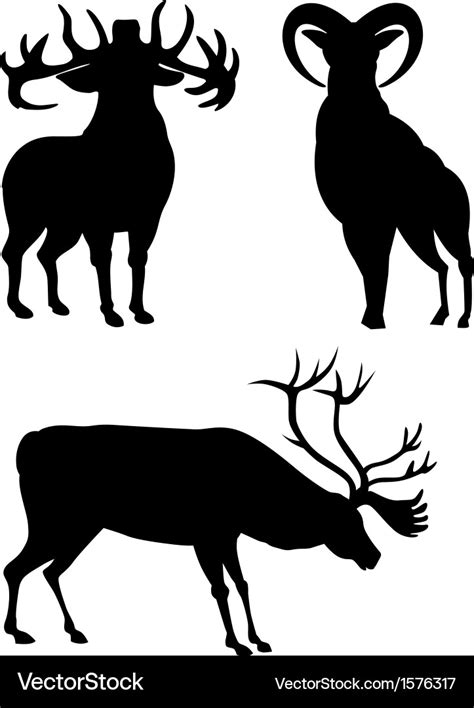 Elk Silhouettes Royalty Free Vector Image Vectorstock