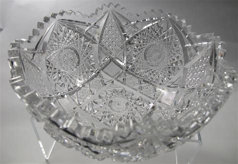 American Brilliant Period Cut Glass Abp Antique 8 Bowl Made In Usa O Rourke Crystal Awards