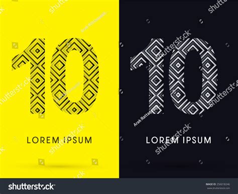 10 Number Luxury Font Designed Using Stock Vector (Royalty Free ...