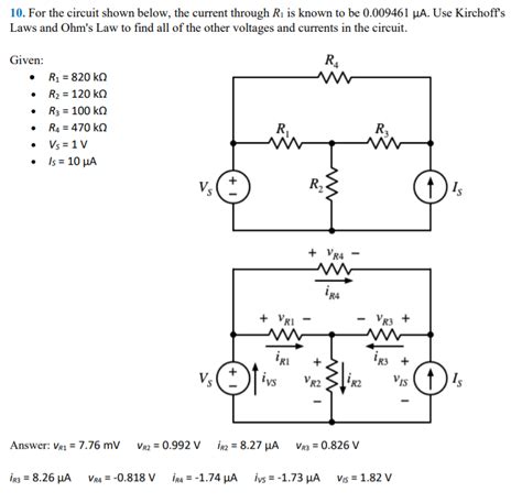 Solved For The Circuit Shown Below The Current Through Chegg