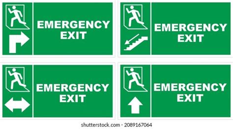 Emergency Exit Sign Vector Design Stock Vector (Royalty Free ...