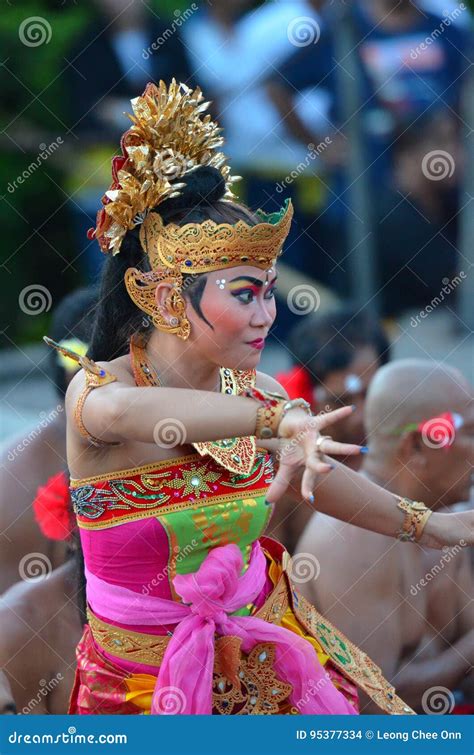 The Kecak Fire Dance At Uluwatu Temple Bali Indonesia Editorial Stock